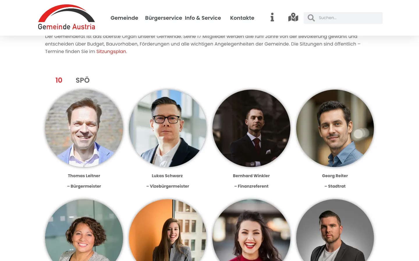 Demo-Webseite: Gemeinderat & Verwaltung